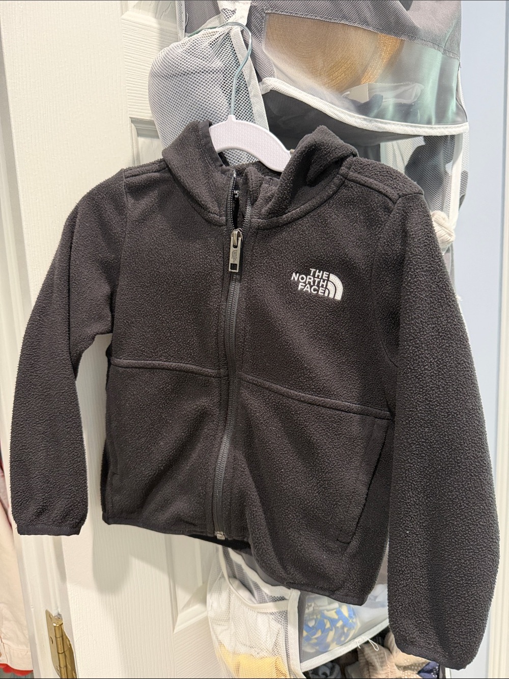 The North Face Kids Black Hooded Fleece Jacket